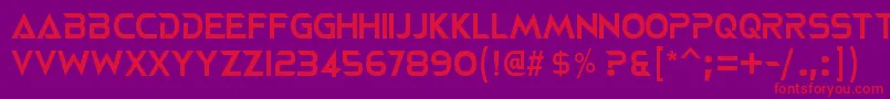 Neoterique Font – Red Fonts on Purple Background