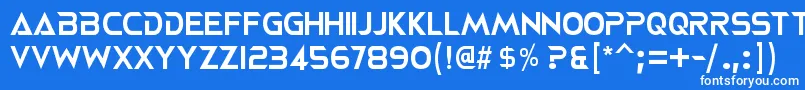 Więcej informacji o czcionce Neoterique Czcionka Neoterique – białe czcionki na niebieskim tle
