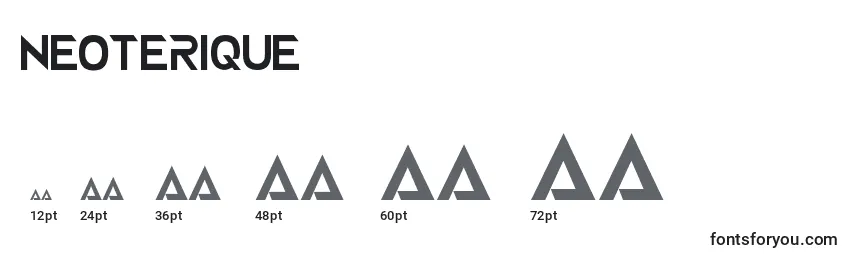 Размеры шрифта Neoterique