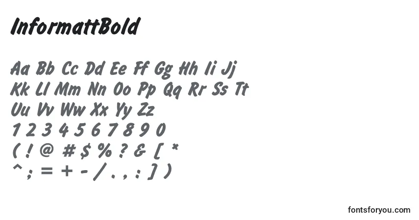 Czcionka InformattBold – alfabet, cyfry, specjalne znaki