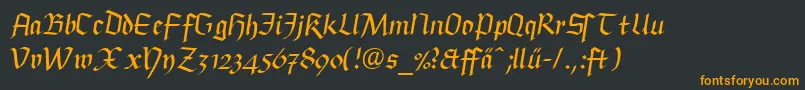 フォントBuckinghamfrakturLtDfr – 黒い背景にオレンジの文字