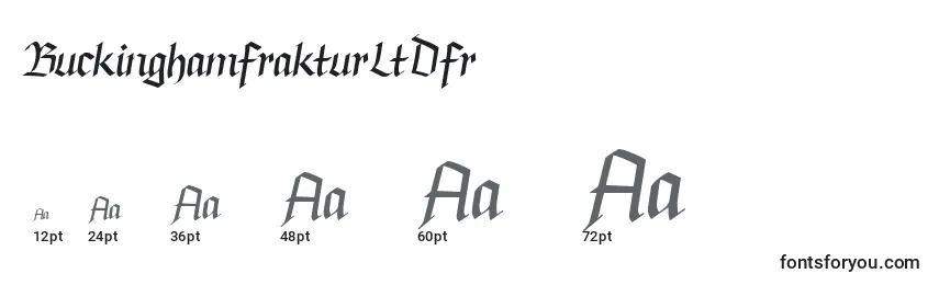 Размеры шрифта BuckinghamfrakturLtDfr