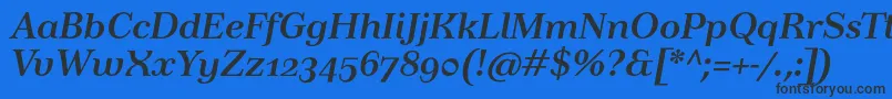 TusarosfBolditalic Font – Black Fonts on Blue Background