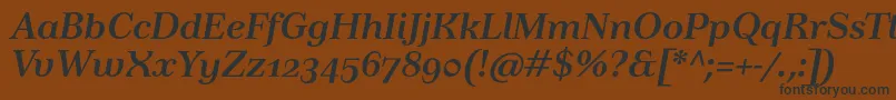 Шрифт TusarosfBolditalic – чёрные шрифты на коричневом фоне