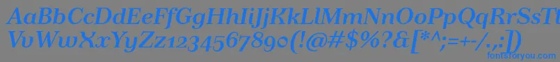 フォントTusarosfBolditalic – 灰色の背景に青い文字