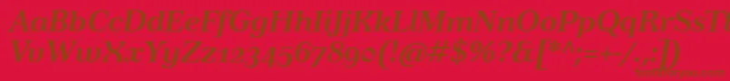 TusarosfBolditalic Font – Brown Fonts on Red Background