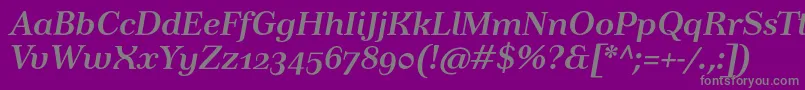 TusarosfBolditalic Font – Gray Fonts on Purple Background