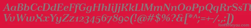 TusarosfBolditalic Font – Gray Fonts on Red Background