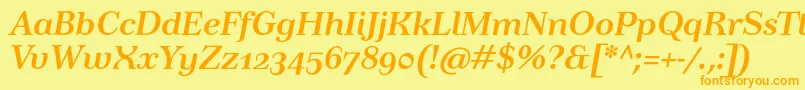 TusarosfBolditalic Font – Orange Fonts on Yellow Background