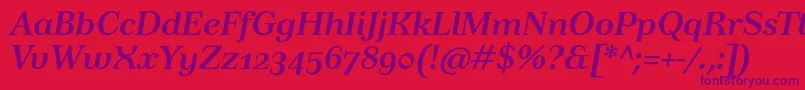 TusarosfBolditalic Font – Purple Fonts on Red Background