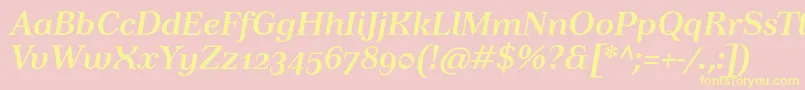 TusarosfBolditalic Font – Yellow Fonts on Pink Background