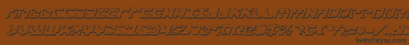 フォントXenophobia3DItalic – 黒い文字が茶色の背景にあります