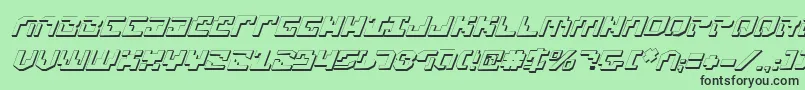 Xenophobia3DItalic Font – Black Fonts on Green Background