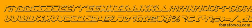 Шрифт Xenophobia3DItalic – чёрные шрифты на оранжевом фоне