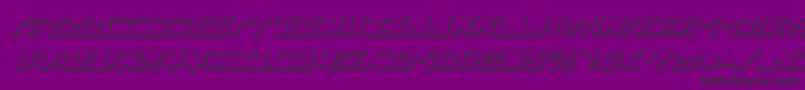 Xenophobia3DItalic-Schriftart – Schwarze Schriften auf violettem Hintergrund