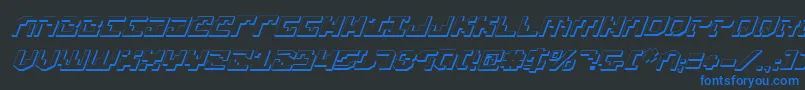 Xenophobia3DItalic Font – Blue Fonts on Black Background