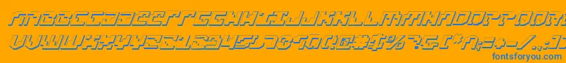 Xenophobia3DItalic Font – Blue Fonts on Orange Background