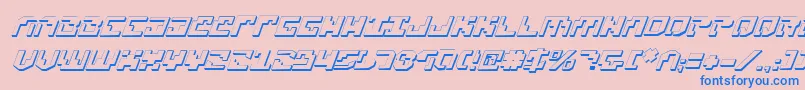 Xenophobia3DItalic-Schriftart – Blaue Schriften auf rosa Hintergrund