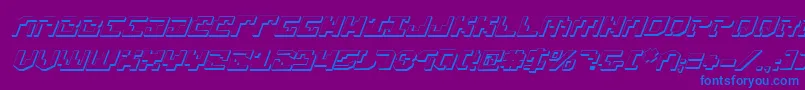 Xenophobia3DItalic Font – Blue Fonts on Purple Background