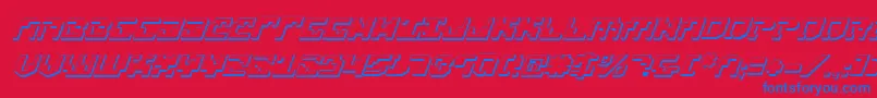 Xenophobia3DItalic Font – Blue Fonts on Red Background