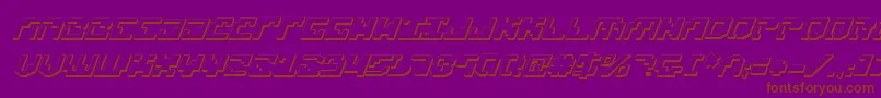 フォントXenophobia3DItalic – 紫色の背景に茶色のフォント