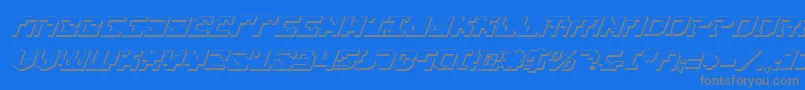 フォントXenophobia3DItalic – 青い背景に灰色の文字