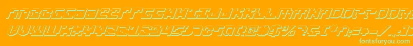 Шрифт Xenophobia3DItalic – зелёные шрифты на оранжевом фоне
