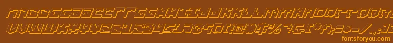 Xenophobia3DItalic Font – Orange Fonts on Brown Background