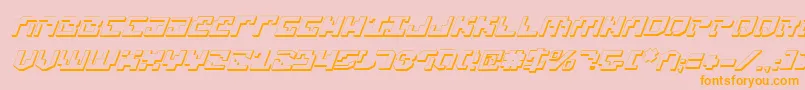 Xenophobia3DItalic-Schriftart – Orangefarbene Schriften auf rosa Hintergrund