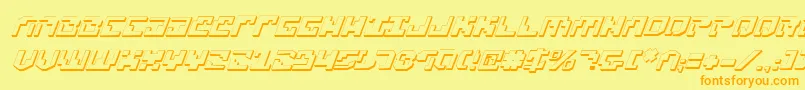 Xenophobia3DItalic Font – Orange Fonts on Yellow Background