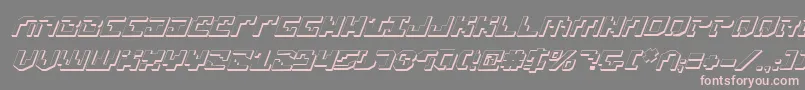 フォントXenophobia3DItalic – 灰色の背景にピンクのフォント