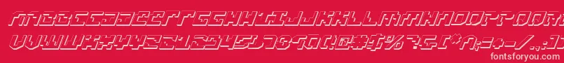 Xenophobia3DItalic-Schriftart – Rosa Schriften auf rotem Hintergrund