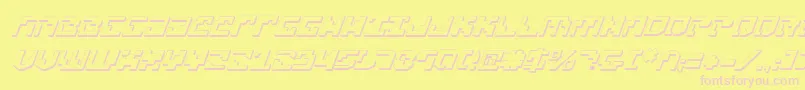 Xenophobia3DItalic Font – Pink Fonts on Yellow Background