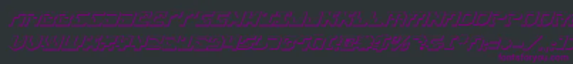 フォントXenophobia3DItalic – 黒い背景に紫のフォント