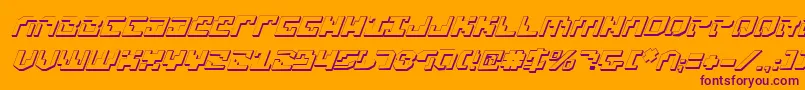 Xenophobia3DItalic Font – Purple Fonts on Orange Background