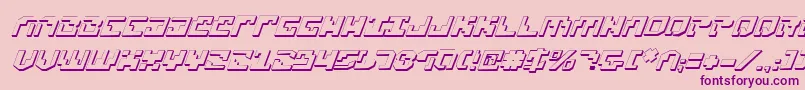 Xenophobia3DItalic-Schriftart – Violette Schriften auf rosa Hintergrund