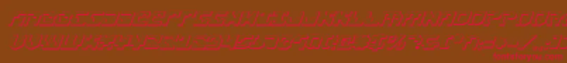 Xenophobia3DItalic Font – Red Fonts on Brown Background