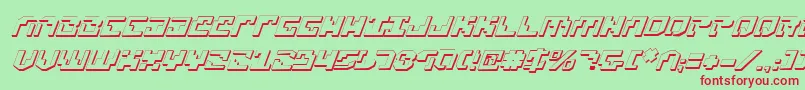 フォントXenophobia3DItalic – 赤い文字の緑の背景