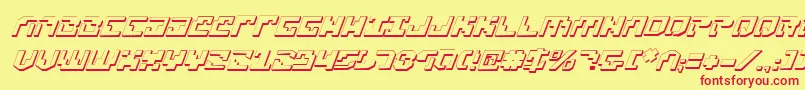 Xenophobia3DItalic Font – Red Fonts on Yellow Background