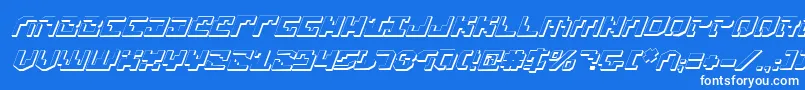 Xenophobia3DItalic-Schriftart – Weiße Schriften auf blauem Hintergrund