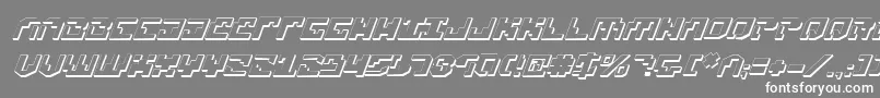 Xenophobia3DItalic Font – White Fonts on Gray Background