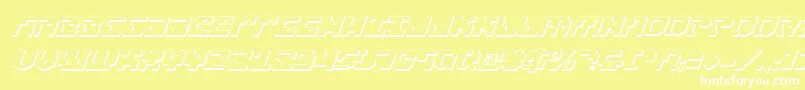 Xenophobia3DItalic Font – White Fonts on Yellow Background