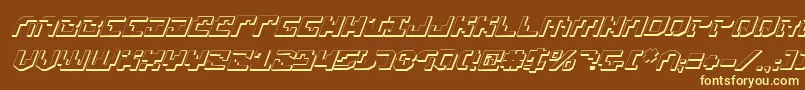 Шрифт Xenophobia3DItalic – жёлтые шрифты на коричневом фоне