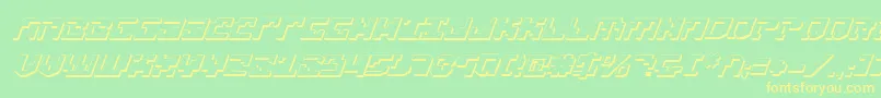 Шрифт Xenophobia3DItalic – жёлтые шрифты на зелёном фоне