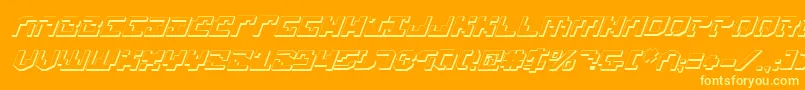 Шрифт Xenophobia3DItalic – жёлтые шрифты на оранжевом фоне