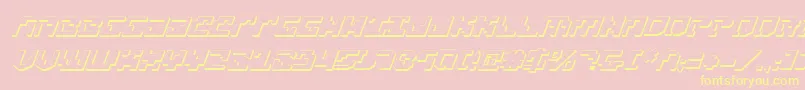 Xenophobia3DItalic-fontti – keltaiset fontit vaaleanpunaisella taustalla
