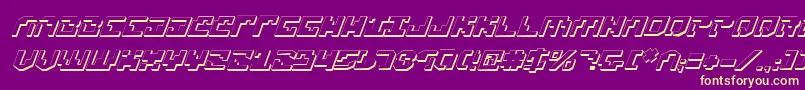 Xenophobia3DItalic Font – Yellow Fonts on Purple Background