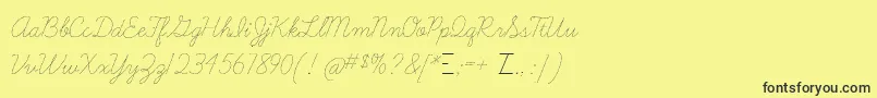Learningcurvedashed Font – Black Fonts on Yellow Background