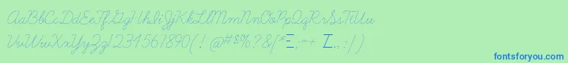 Learningcurvedashed Font – Blue Fonts on Green Background