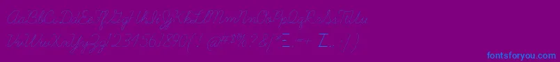 Learningcurvedashed Font – Blue Fonts on Purple Background